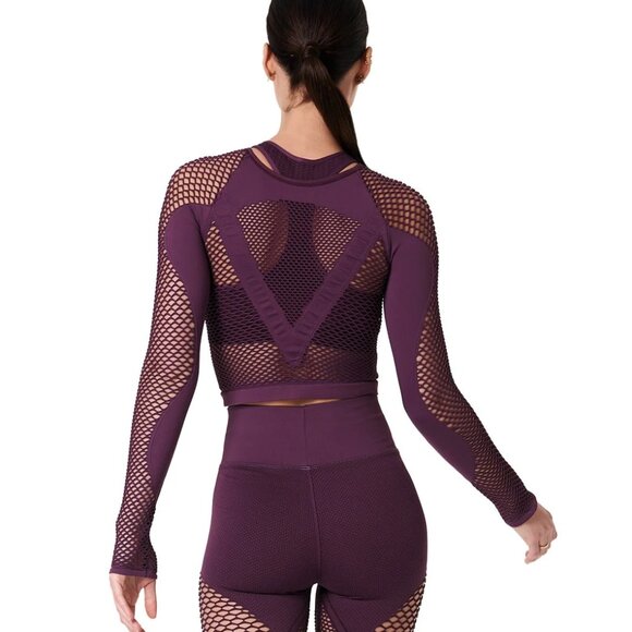 NWT Nux Active All Net Long Sleeve Top in Crimson size M/L Athleisure Yoga Gym - Picture 16 of 16